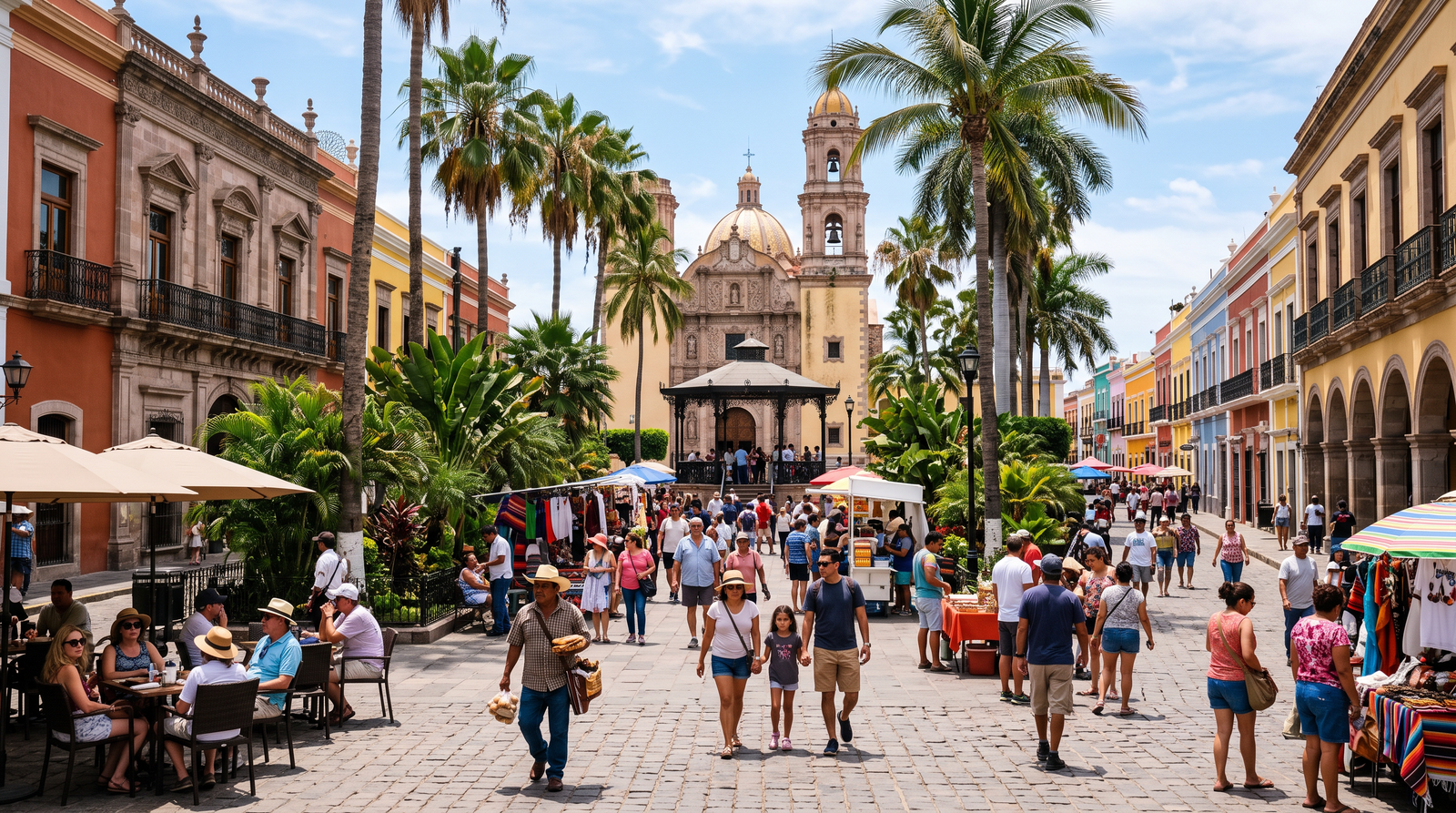 Downtown Puerto Vallarta streets near the city's legal and notary offices
