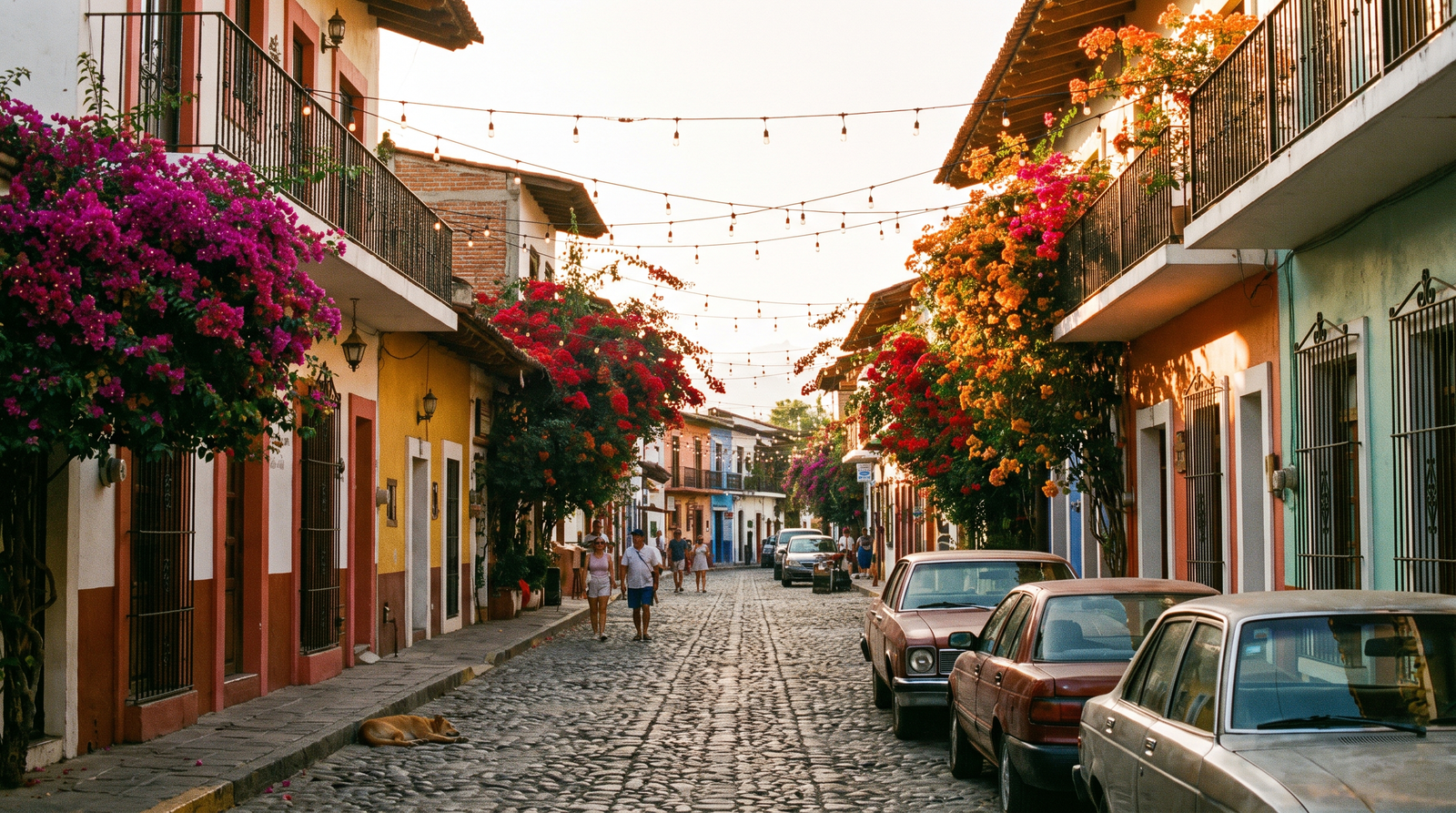 Upscale restaurant terrace in the Zona Romantica of Puerto Vallarta set for dinner